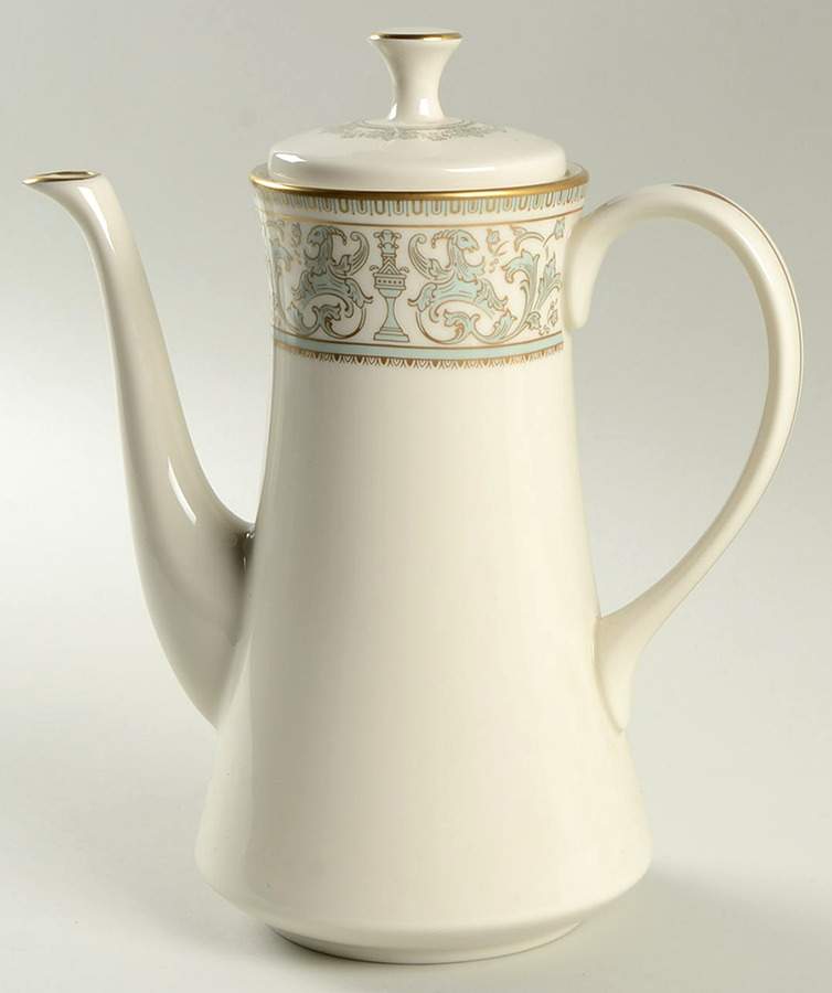 Lorenzo de Medici (Green-Blue with Gold) Coffee Pot & Lid by Gorham-1