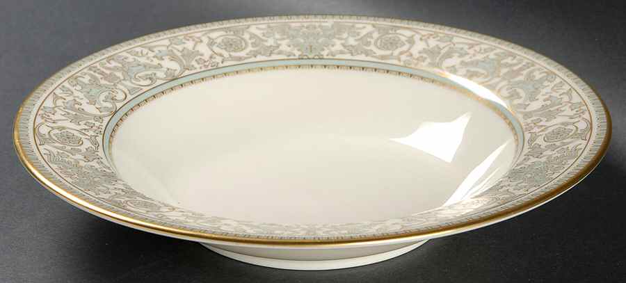 Lorenzo de Medici (Green-Blue with Gold) Rim Soup Bowl by Gorham-1