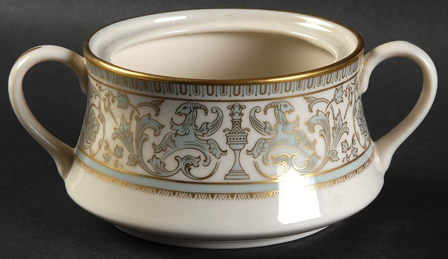 Lorenzo de Medici (Green-Blue with Gold) Sugar Bowl No Lid by Gorham-1