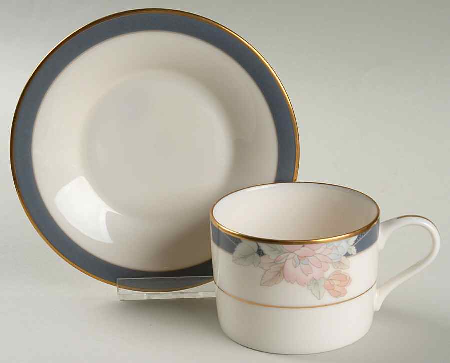 Mae Bloom Flat Cup & Saucer Set by Gorham-1
