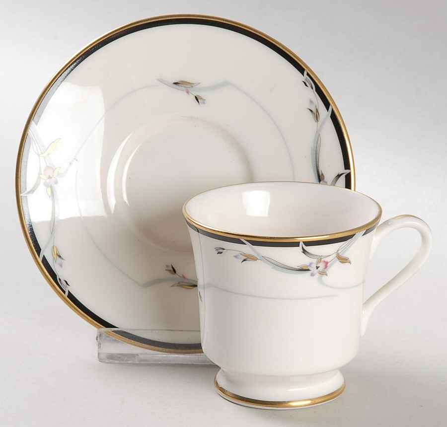 Manhattan Footed Demitasse Cup & Saucer Set by Gorham-1