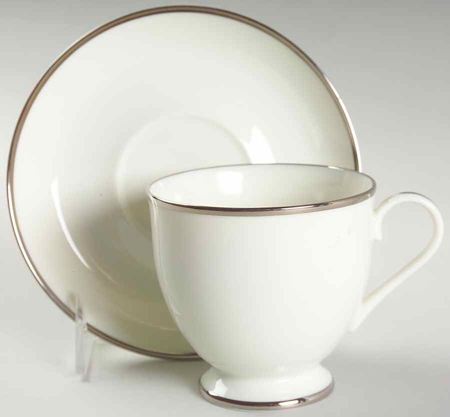 Masterpiece Platinum Footed Cup & Saucer Set by Gorham-1