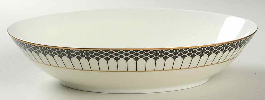 Marbury Black 10" Oval Vegetable Bowl by Gorham-1