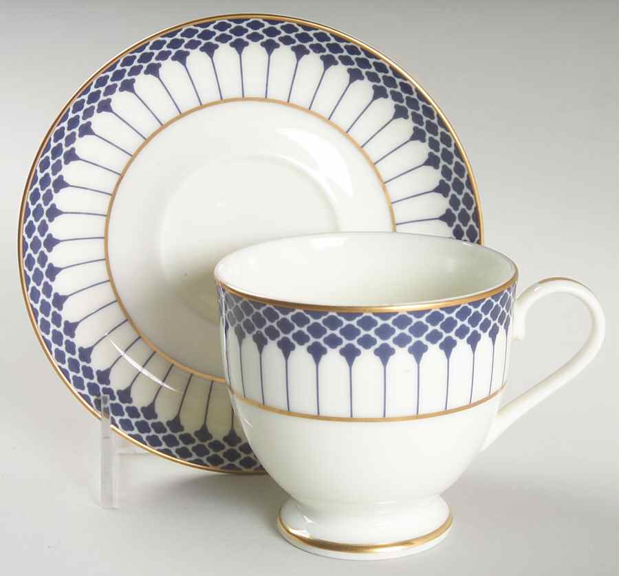 Marbury Cobalt Blue Footed Cup & Saucer Set by Gorham-1