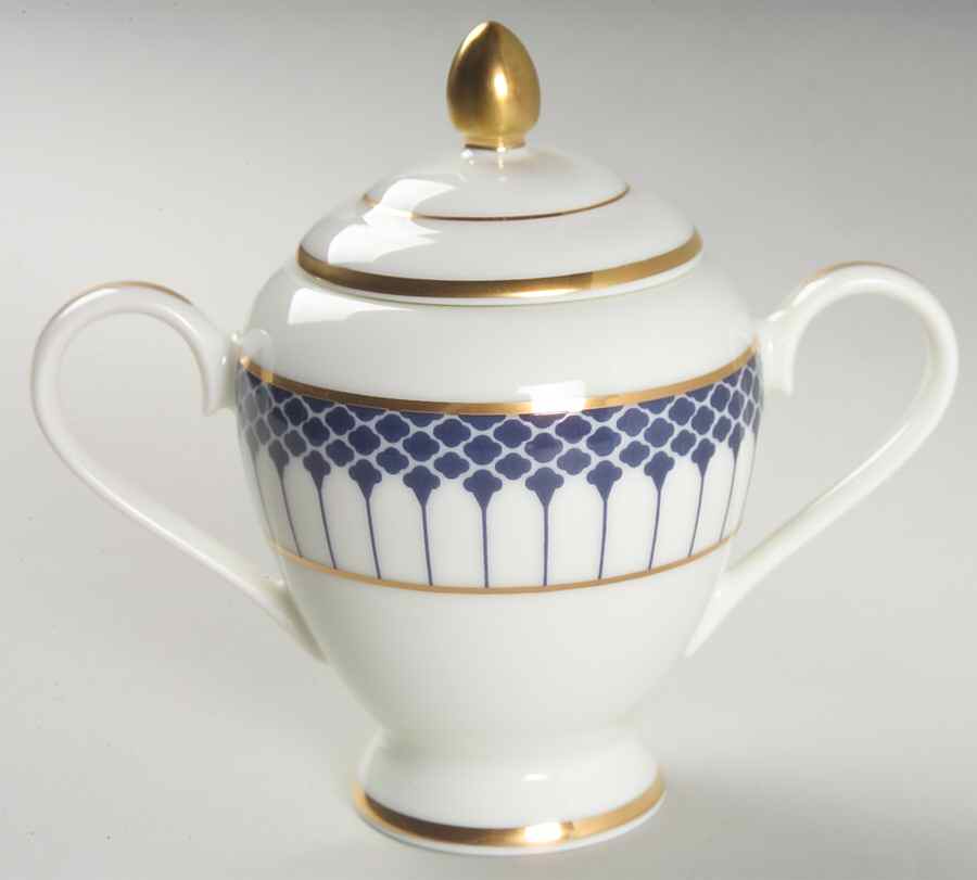 Marbury Cobalt Blue Sugar Bowl & Lid by Gorham-1