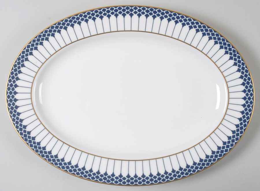 Marbury Cobalt Blue 14" Oval Serving Platter by Gorham-1