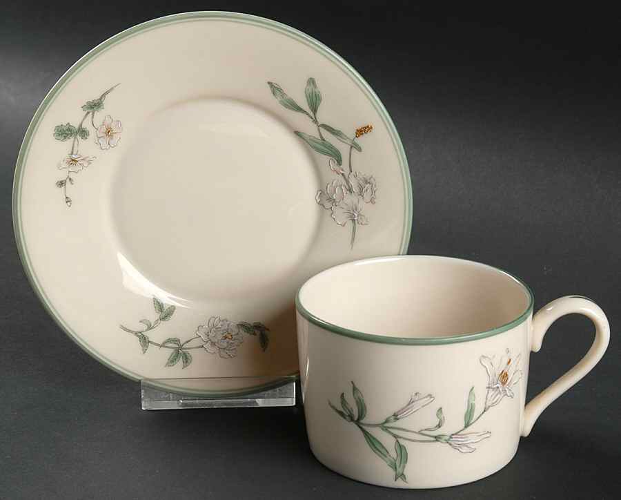 Melrose Flat Cup & Saucer Set by Gorham-1