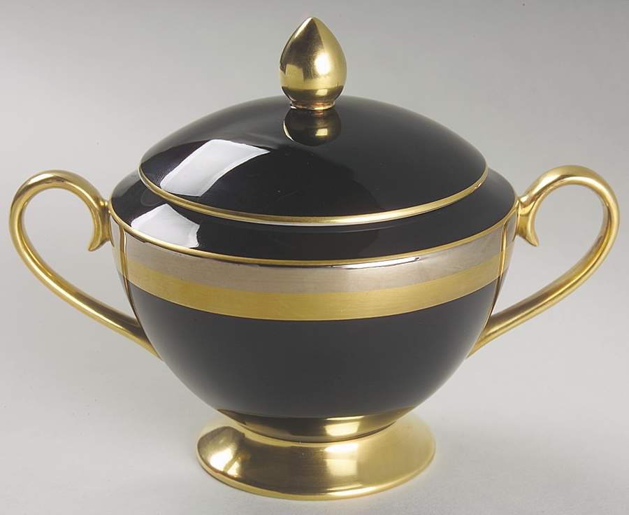 Midnight Contessa Sugar Bowl & Lid by Gorham-1