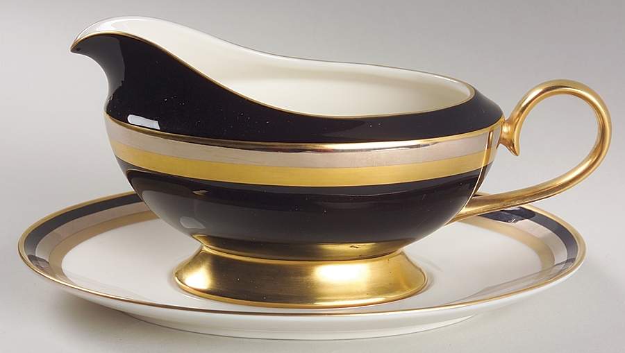 Midnight Contessa Gravy Boat & Underplate by Gorham-1