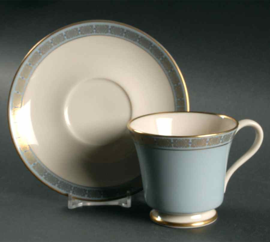 Ming Sky Blue Footed Cup & Saucer Set by Gorham-1