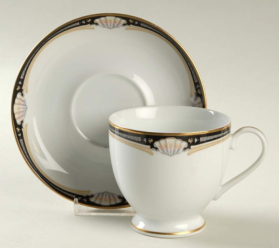 Newport Scroll Footed Cup & Saucer Set by Gorham-1