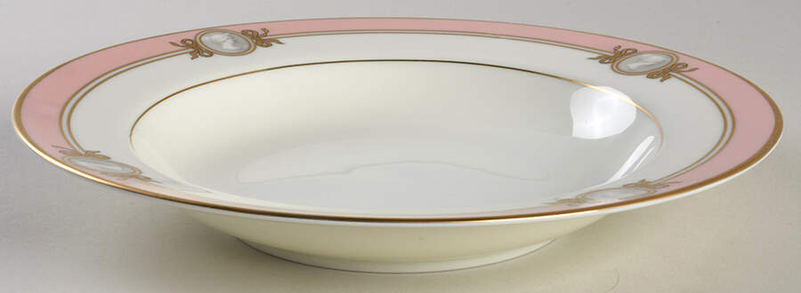 Pavia Pink Rim Soup Bowl by Gorham-1