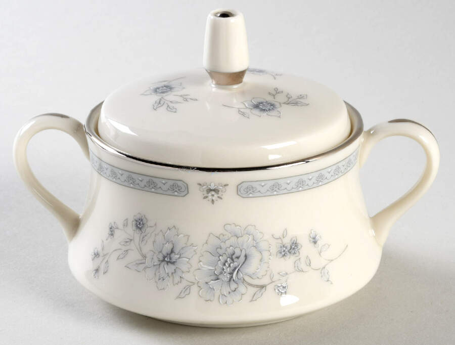 Peonies Sugar Bowl & Lid by Gorham-1