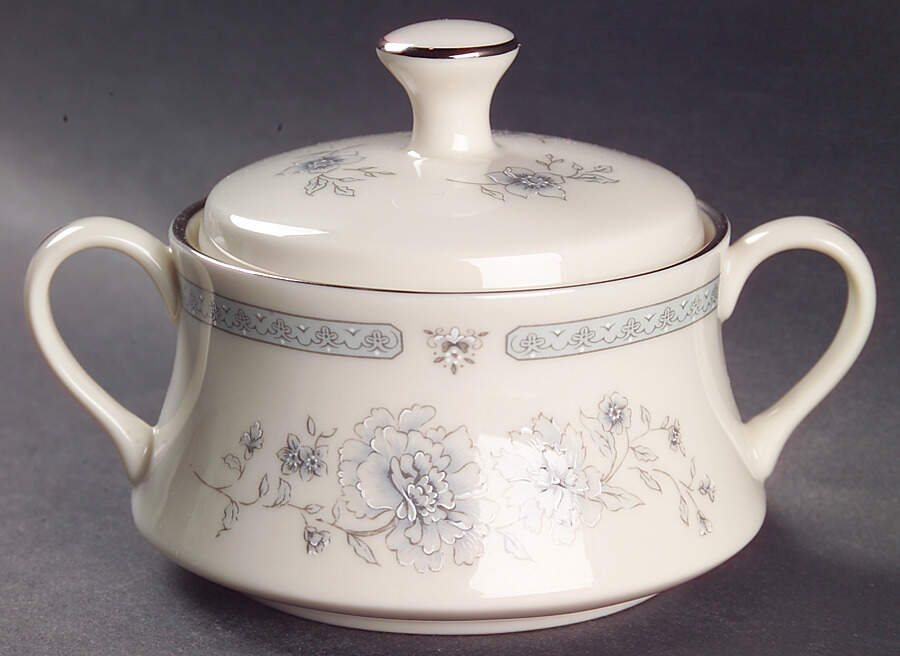 Peonies Sugar Bowl & Lid by Gorham-1