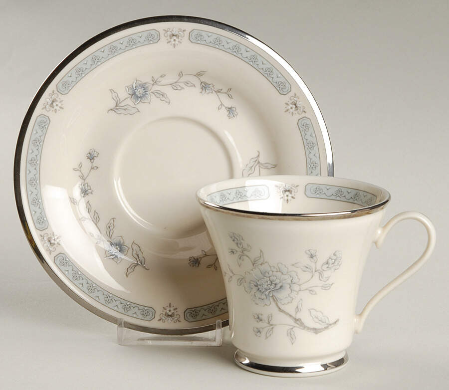Peonies Footed Cup & Saucer Set by Gorham-1
