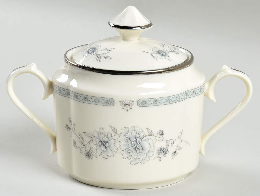 Peonies Sugar Bowl & Lid by Gorham-1
