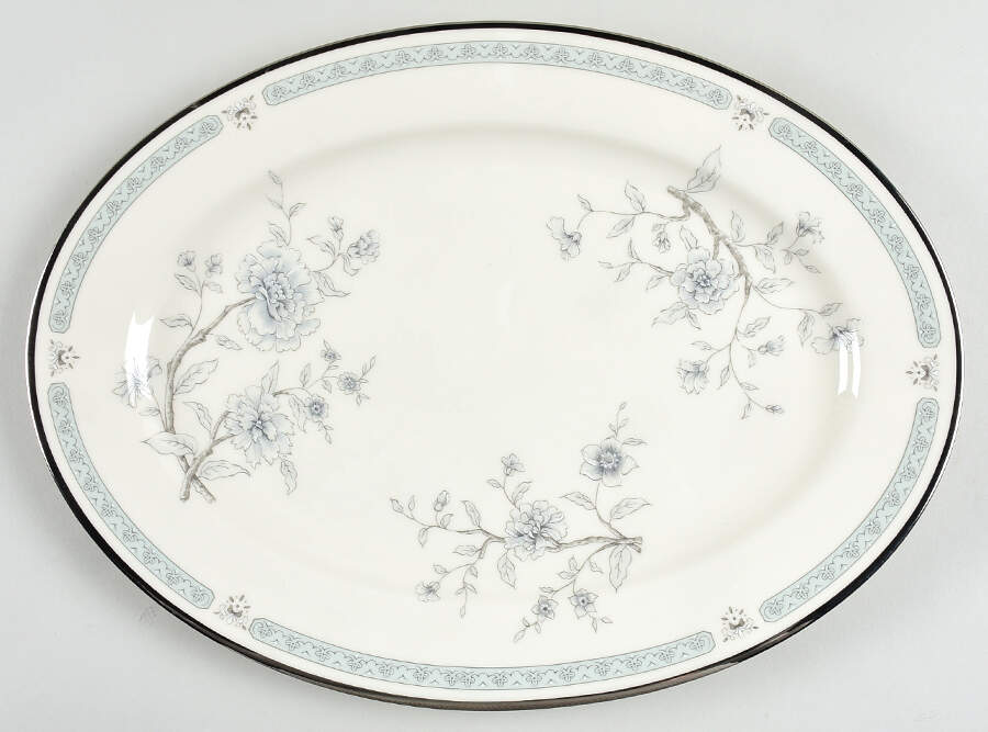 Peonies 14" Oval Serving Platter by Gorham-1