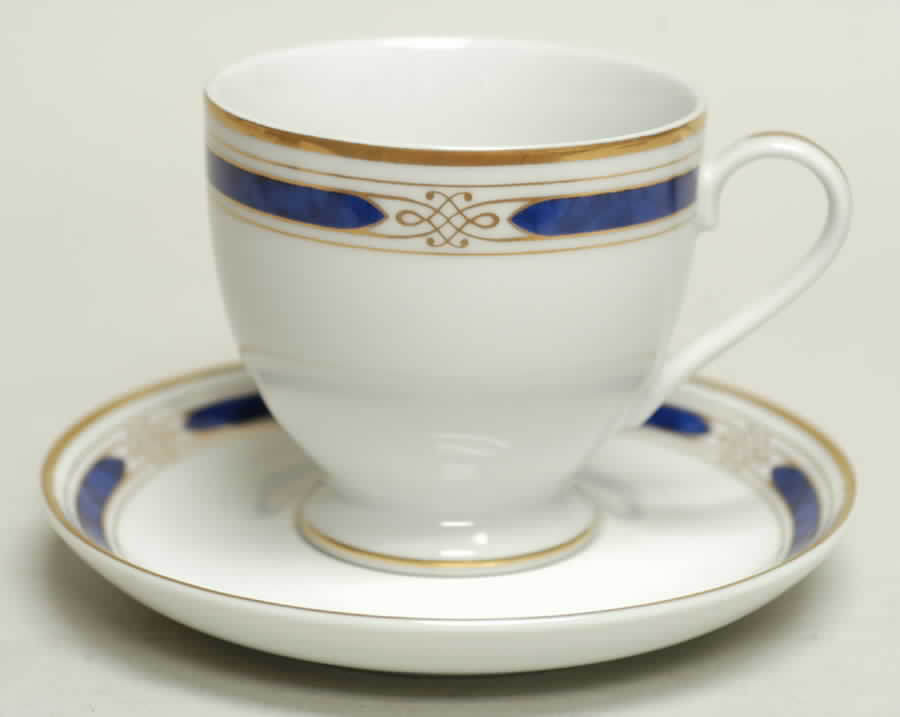 Regalia Court Lapis Footed Cup & Saucer Set by Gorham-1