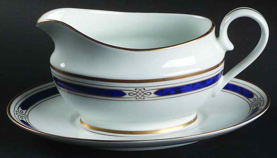 Regalia Court Lapis Gravy Boat & Underplate by Gorham-1