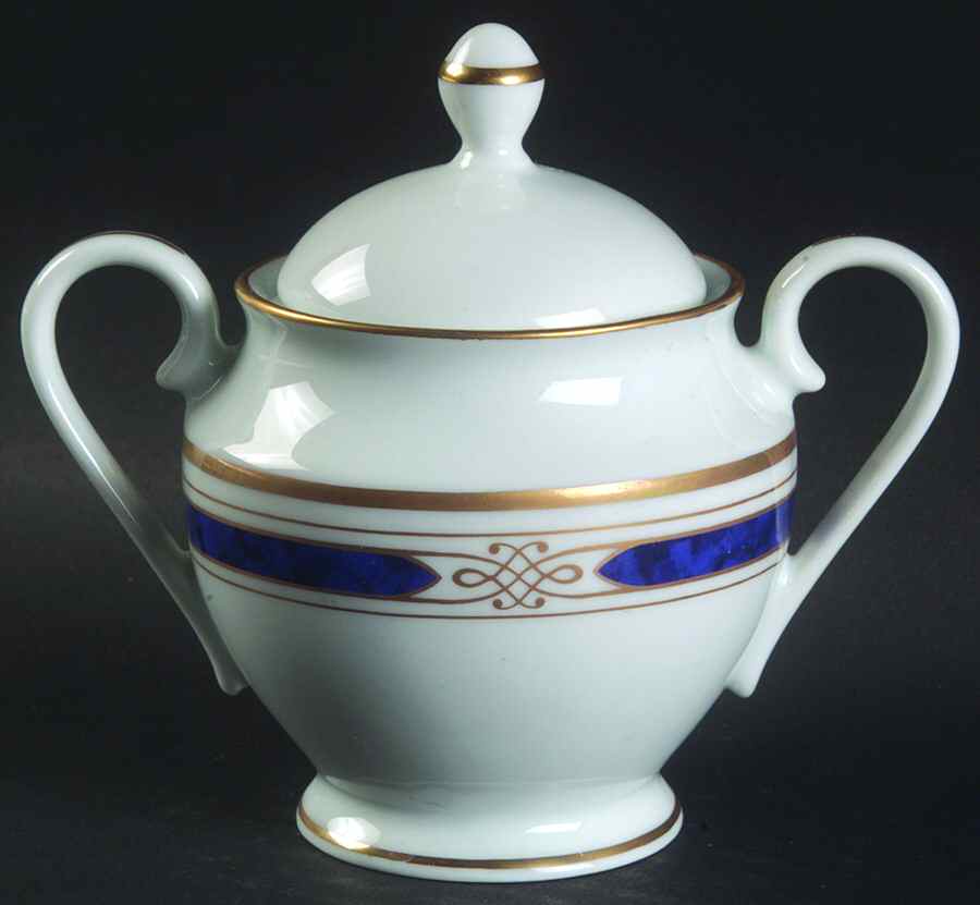 Regalia Court Lapis Sugar Bowl & Lid by Gorham-1