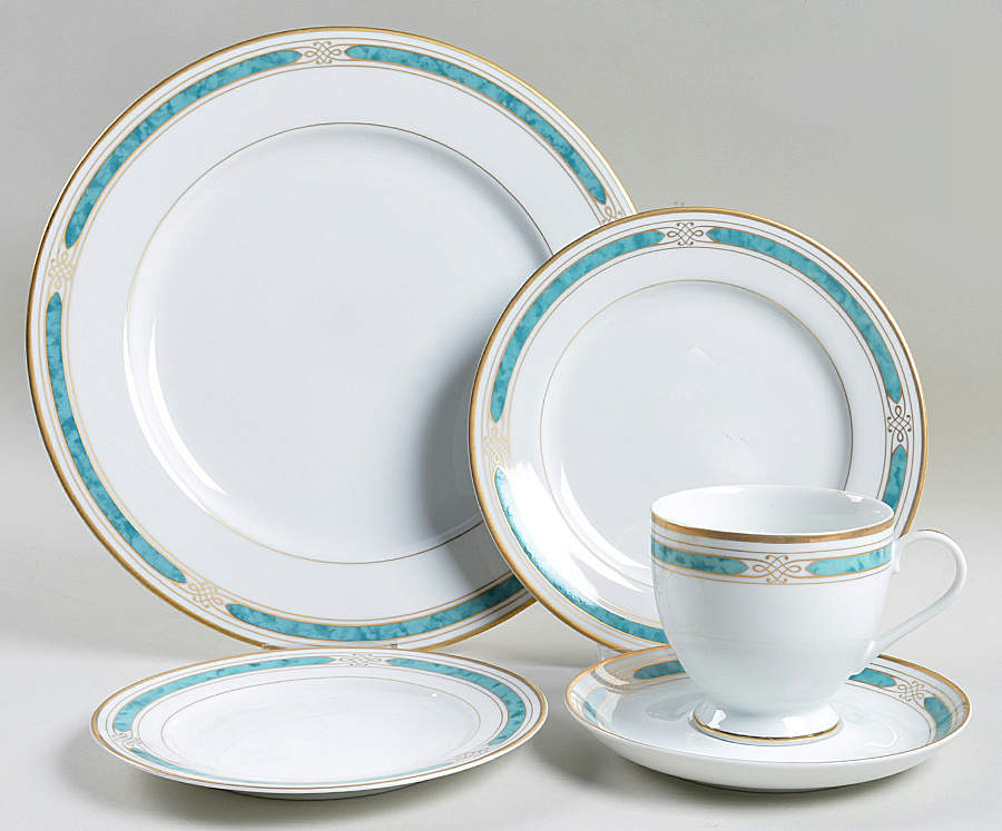 Regalia Court Teal 5 Piece Place Setting by Gorham-1