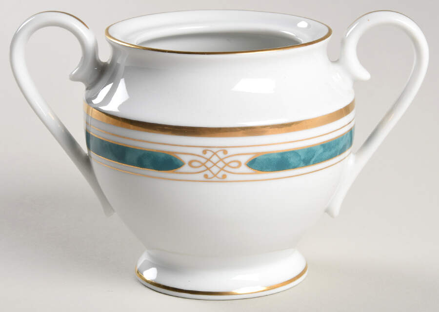 Regalia Court Teal Sugar Bowl No Lid by Gorham-1
