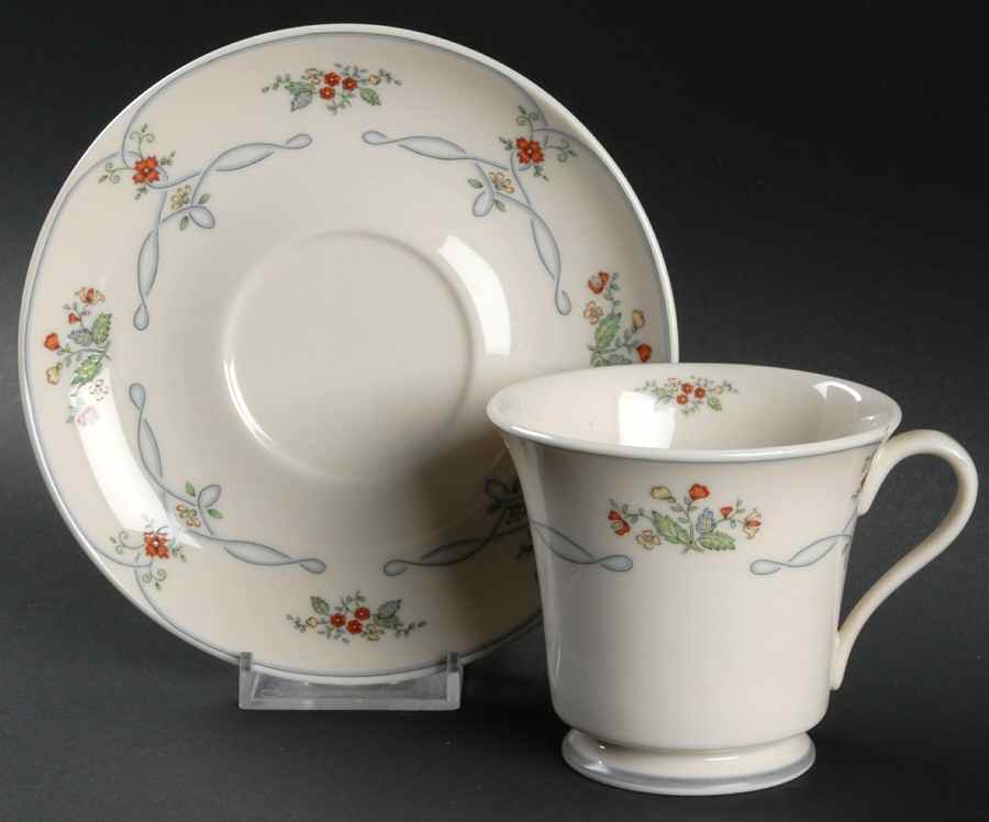 Ribbon Edge Footed Cup & Saucer Set by Gorham-1