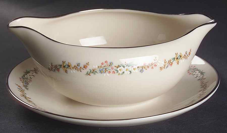 Rondelle Round Gravy Boat/Attached Underplate by Gorham-1