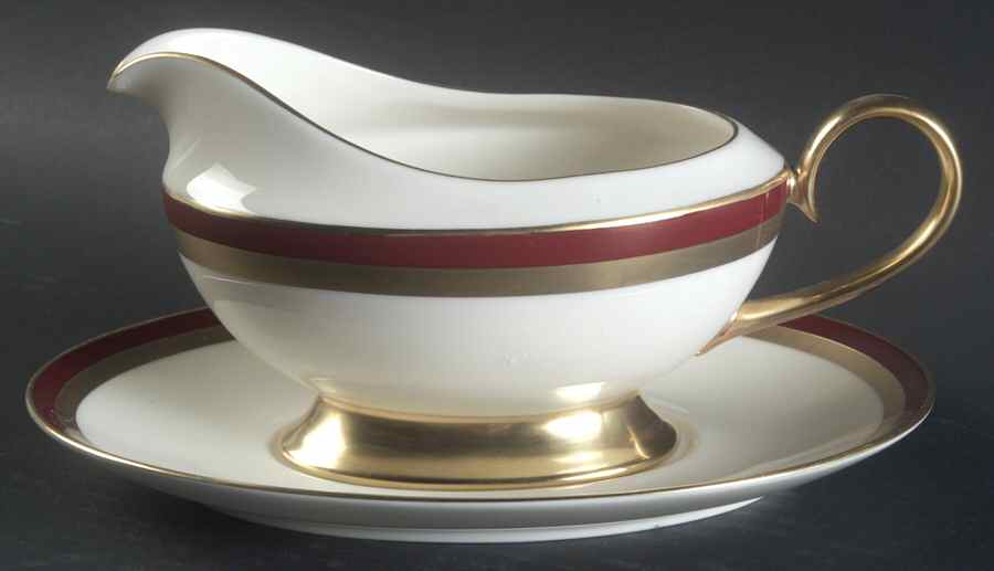 Ruby Contessa Gravy Boat & Underplate by Gorham-1