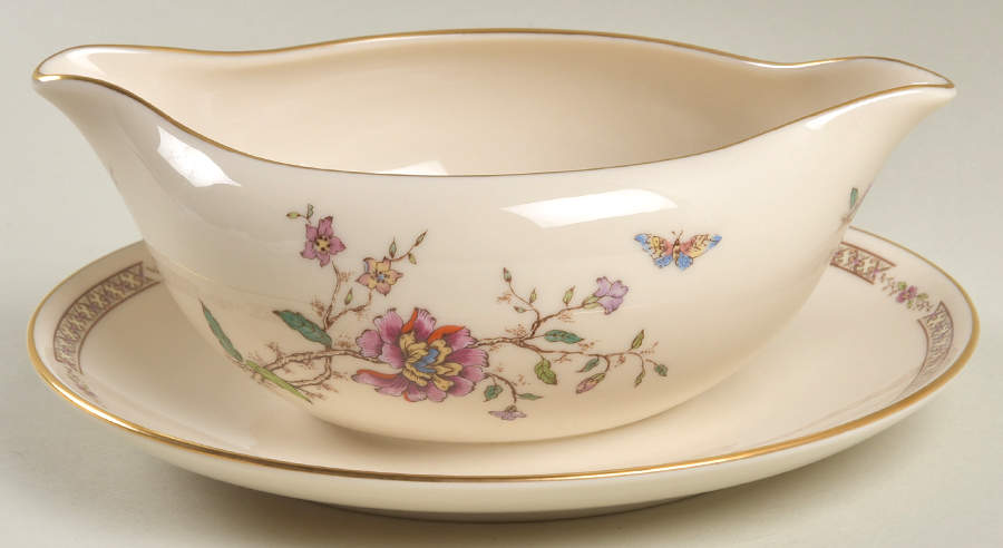 Secret Garden Gravy Boat with Attached Underplate by Gorham-1