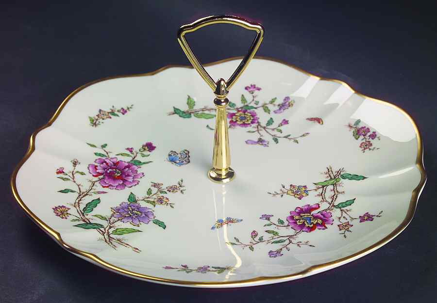 Secret Garden Round Serving Plate with Handle (CA) by Gorham-1
