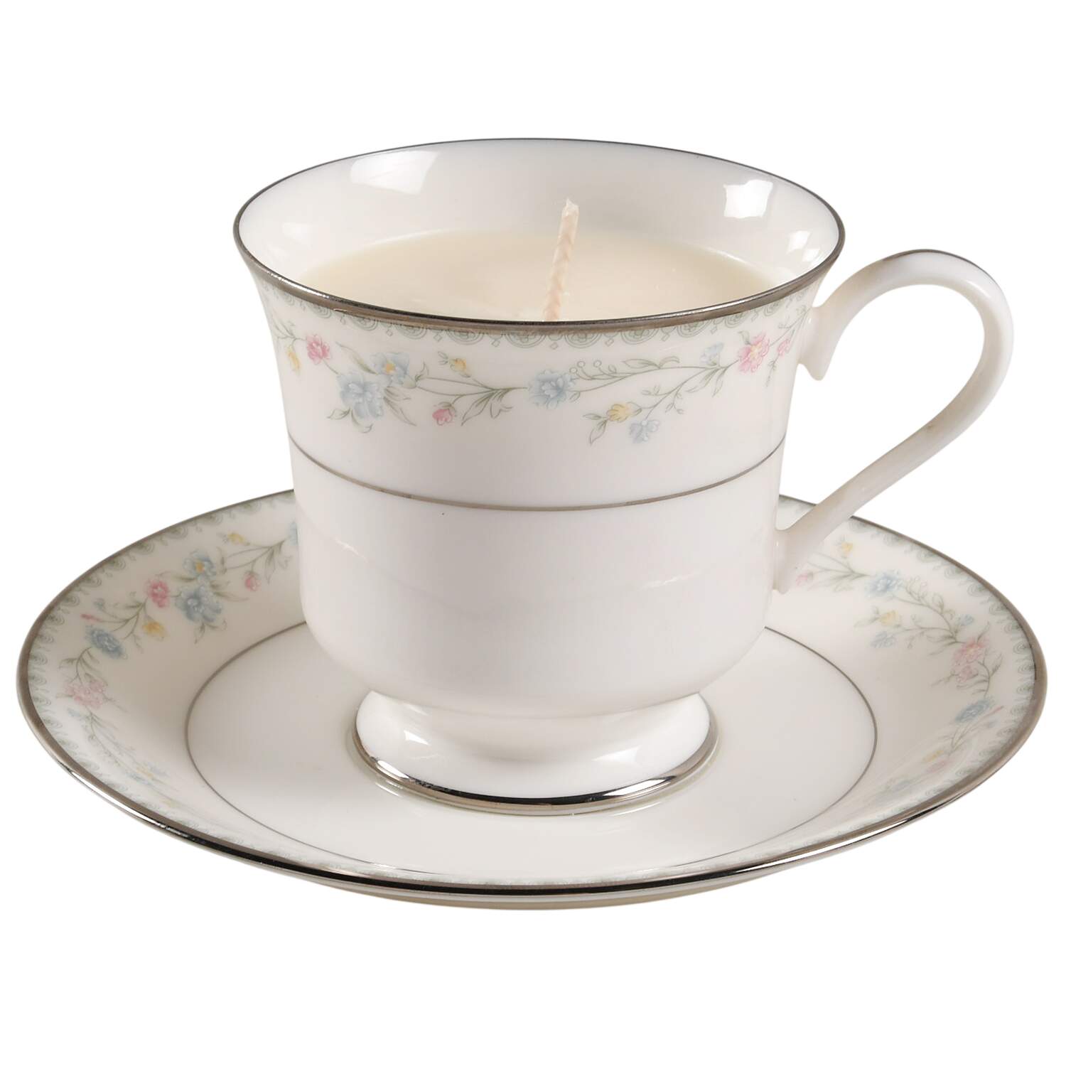 Snow Rose Scented Cup & Saucer Candle-Ocean  HC by Gorham-1