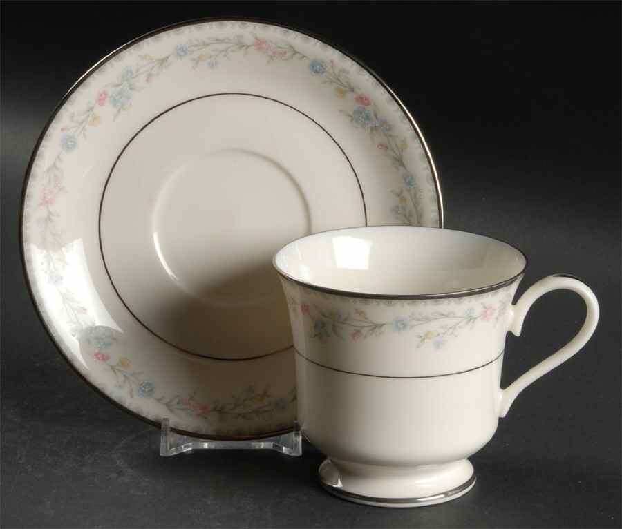 Snow Rose Footed Cup & Saucer Set by Gorham-1
