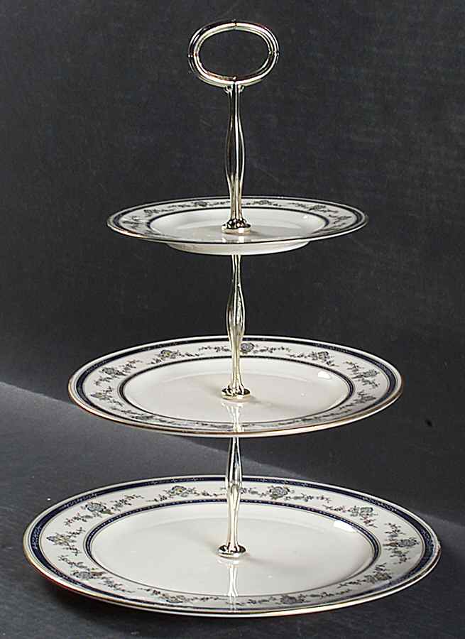 Spring Laurel 13 7/8"-14 1/4" 3-Tiered Serving Tray(DP,SP,BB) HC by Gorham-1