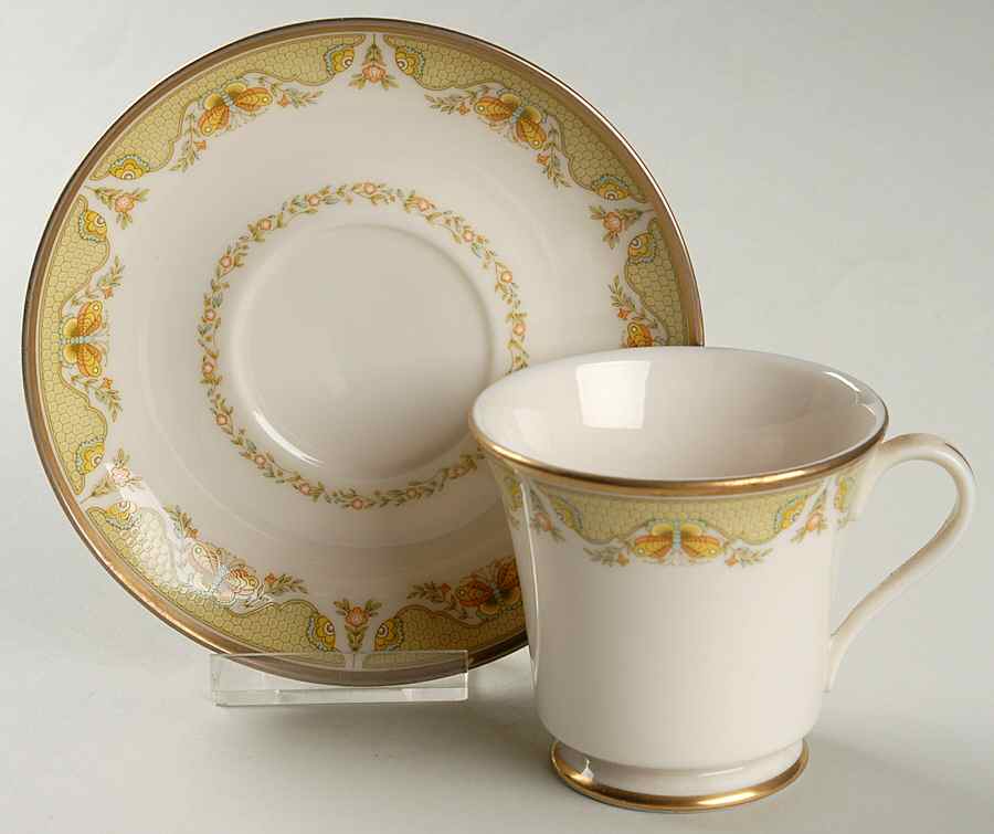 Spring Morn Footed Cup & Saucer Set by Gorham-1