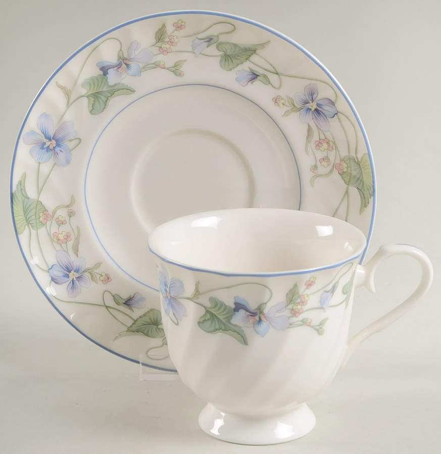 Sweet Violet Footed Cup & Saucer Set by Gorham-1