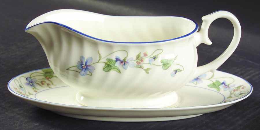 Sweet Violet Gravy Boat & Underplate by Gorham-1