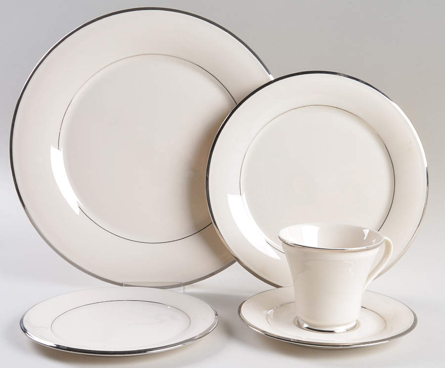 Theme (Narrow Platinum Rim) 5 Piece Place Setting by Gorham-1