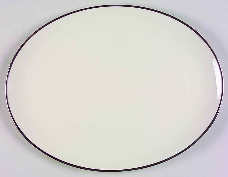 Theme (Narrow Platinum Rim) 14" Oval Serving Platter by Gorham-1