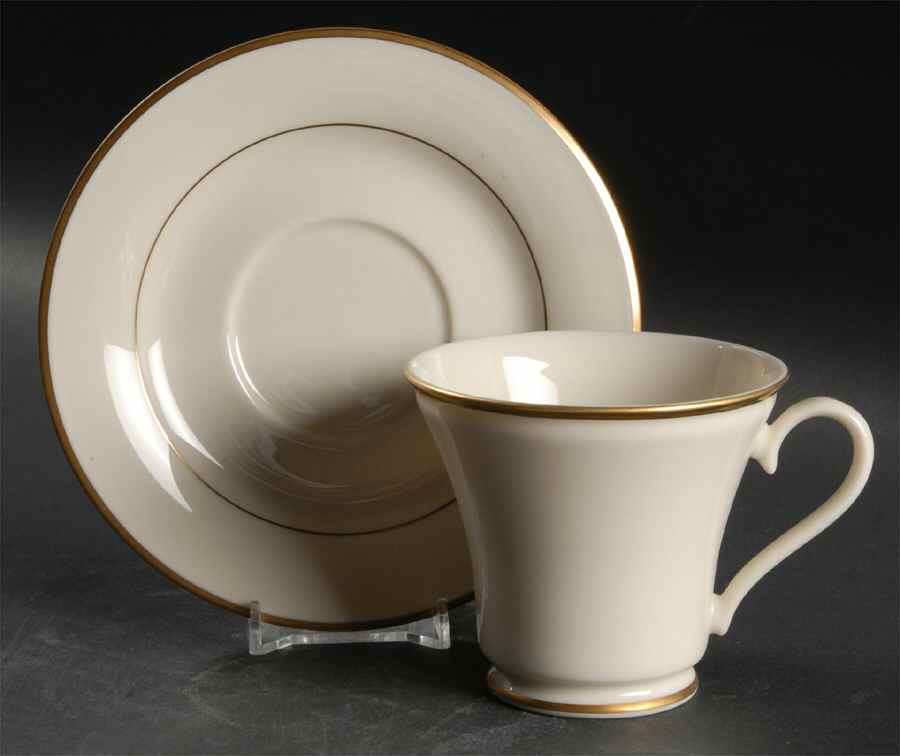 Theme (Narrow Gold Rim) Footed Cup & Saucer Set by Gorham-1