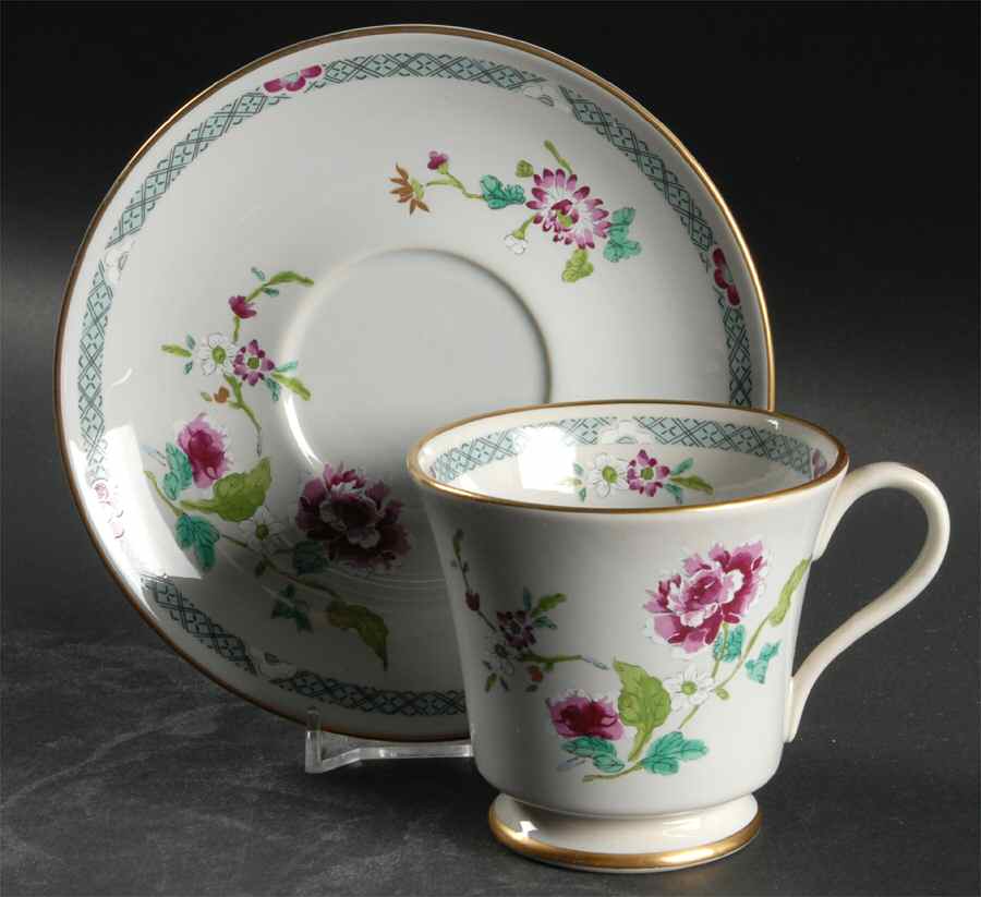 Town Garden Footed Cup & Saucer Set by Gorham-1