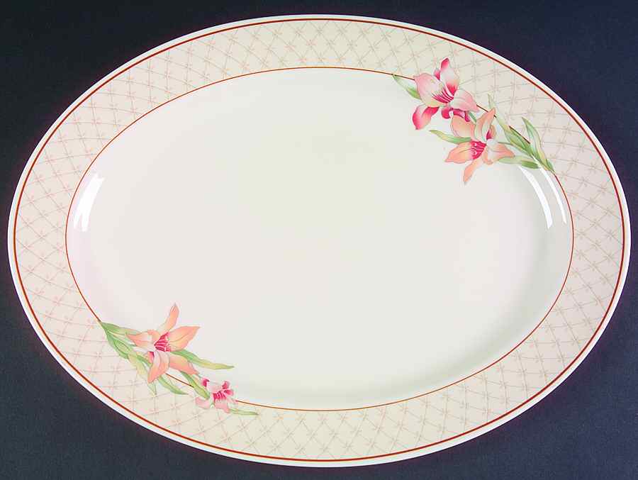 Trapunto 16" Oval Serving Platter by Gorham-1