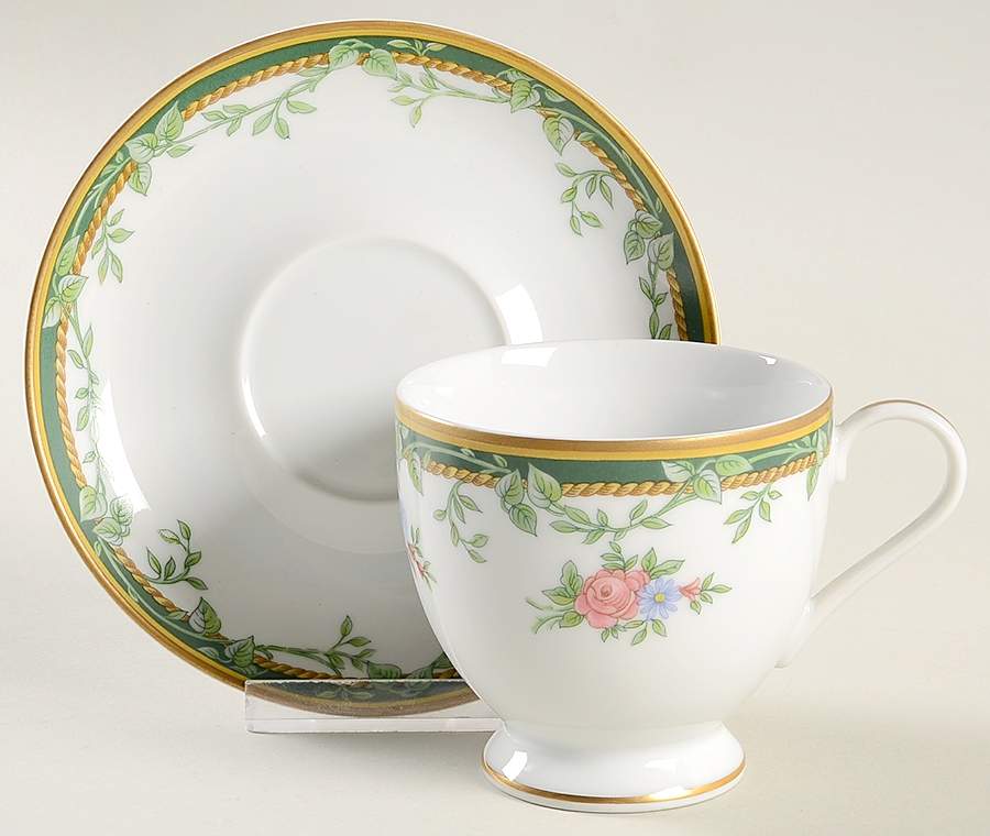 Valcourt Gold Footed Cup & Saucer Set by Gorham-1
