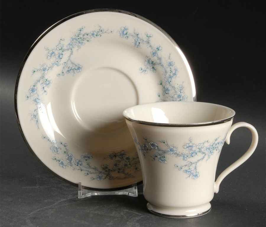 Winter Blossom Footed Cup & Saucer Set by Gorham-1