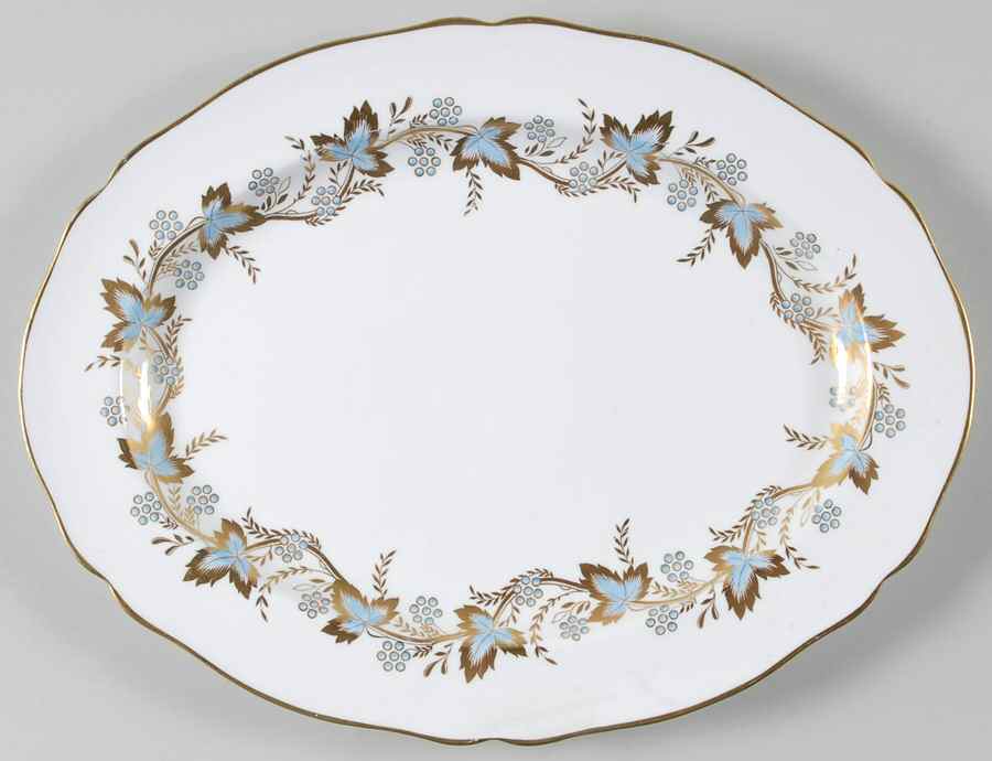 Cambridge (Blue & Gold) 15" Oval Serving Platter by Grosvenor-1