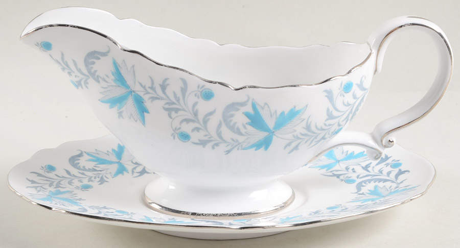 Debutante (Platinum Trim) Gravy Boat & Underplate by Grosvenor-1
