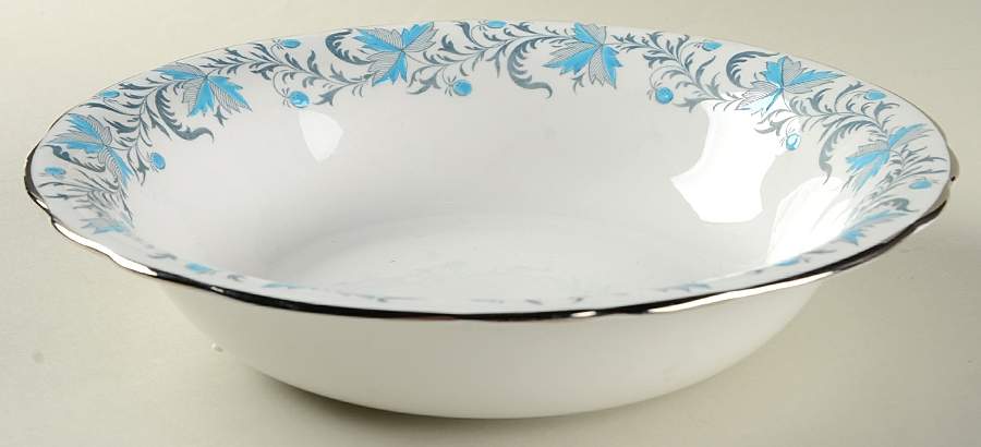 Debutante (Platinum Trim) 9" Round Vegetable Bowl by Grosvenor-1