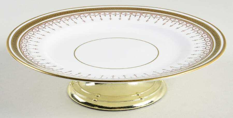 Grecian 6 1/2"-7 1/2" Footed Cheese Plate w/ Glass Dome HC by Grosvenor-1