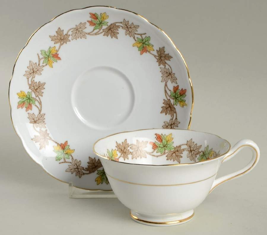 Maple Leaf Footed Cup & Saucer Set by Grosvenor-1