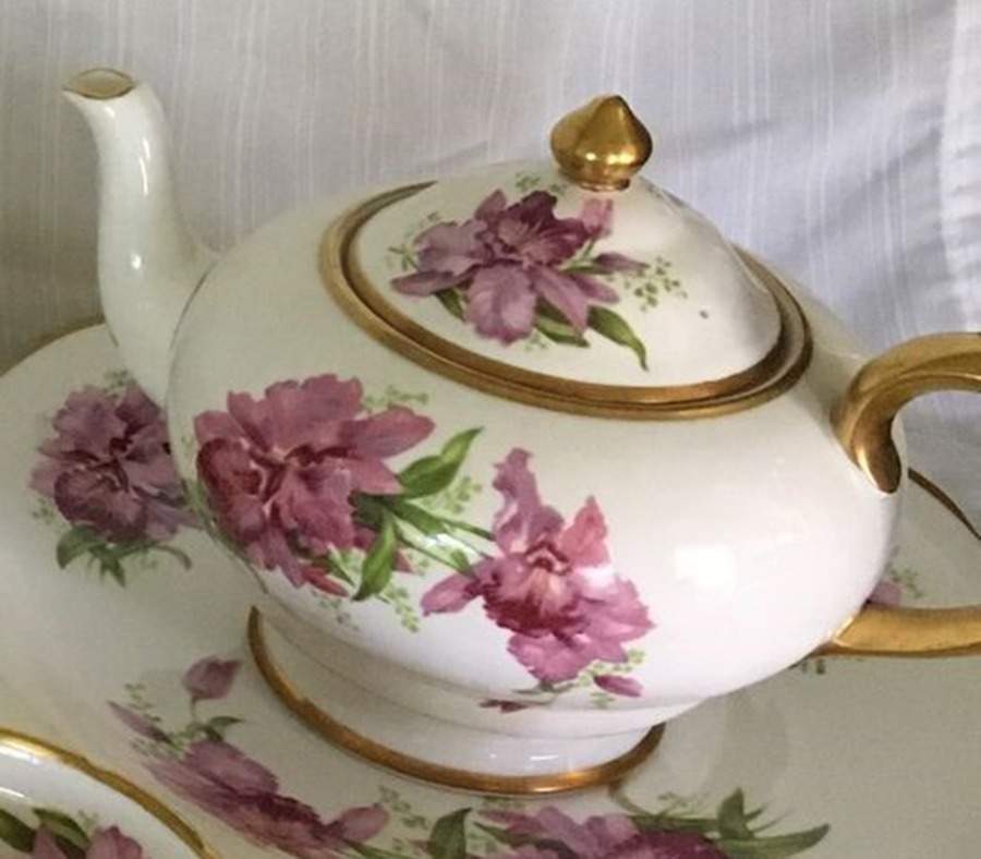Orchid Teapot & Lid by Grosvenor-1